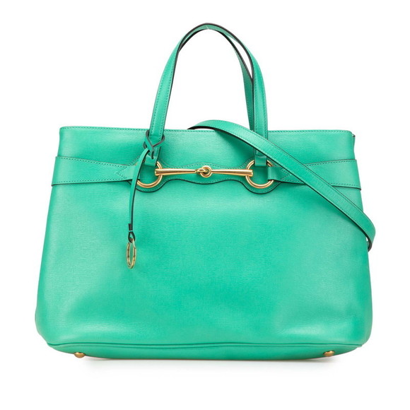 Gucci Leather Horsebit Green Shoulder Bag - Picture 1 of 8